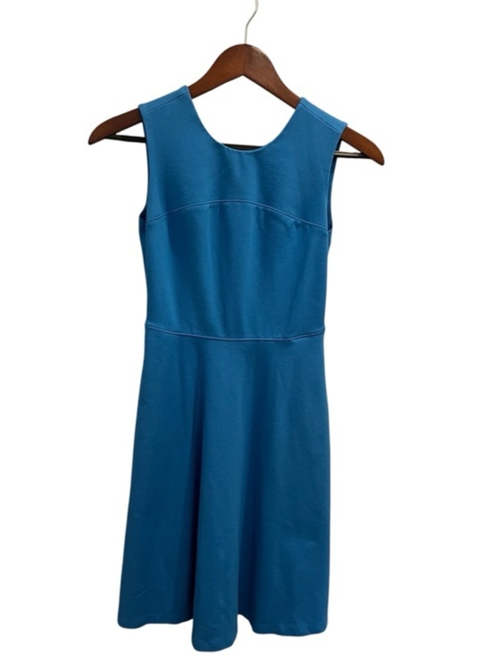 Lands End Sleeveless Blue Fit-and-Flare Dress Size 2P